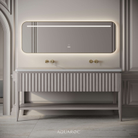 Kensington Double Vanity Unit & Stone Basin 1600mm Sabbia Grigio Oak